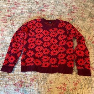 Splendid x Margherita Red Floral Sweater